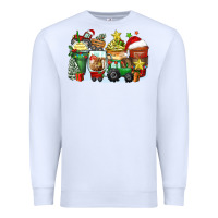 White Christmas tractor coffee cups Premium Sweatshirt - Zillion Design Studio