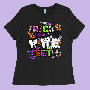 Trick Or Teeth Ladies Tee Designed By Barkaloodesign