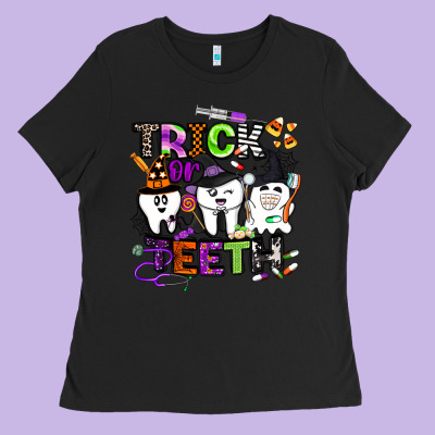 Trick Or Teeth Ladies Tee Designed By Barkaloodesign