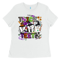 White trick or teeth Ladies Tee - BarkalooDesign