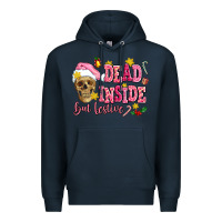 Navy dead inside but festive Premium Hoodie - AdoDesignShop