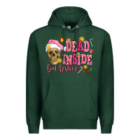 Sports Green dead inside but festive Premium Hoodie - AdoDesignShop