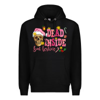 Black dead inside but festive Premium Hoodie - AdoDesignShop