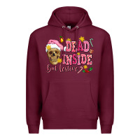 Burgundy dead inside but festive Premium Hoodie - AdoDesignShop