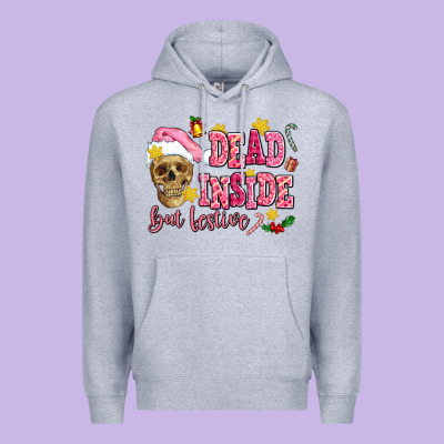 Dead Inside But Festive Premium Hoodie Designed By Adodesignshop