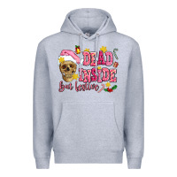 Heather Grey dead inside but festive Premium Hoodie - AdoDesignShop
