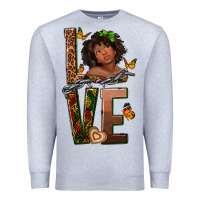 Heather Grey love melanin Premium Sweatshirt - texasbilliewilder
