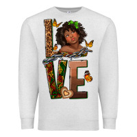 Oatmeal Heather love melanin Premium Sweatshirt - texasbilliewilder