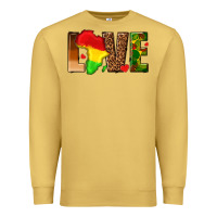 Antique Gold love melanin with african map Premium Sweatshirt - texasbilliewilder