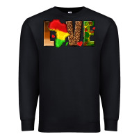 Black love melanin with african map Premium Sweatshirt - texasbilliewilder