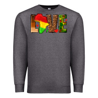 Charcoal Heather love melanin with african map Premium Sweatshirt - texasbilliewilder