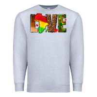 Heather Grey love melanin with african map Premium Sweatshirt - texasbilliewilder