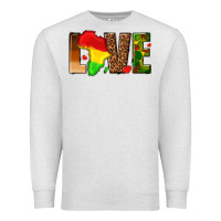 Oatmeal Heather love melanin with african map Premium Sweatshirt - texasbilliewilder