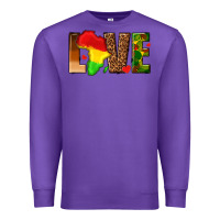 Purple love melanin with african map Premium Sweatshirt - texasbilliewilder