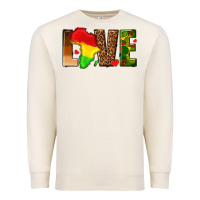 Sandshell love melanin with african map Premium Sweatshirt - texasbilliewilder