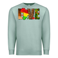 Seafoam love melanin with african map Premium Sweatshirt - texasbilliewilder
