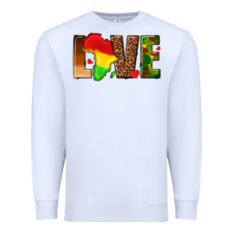 Love Melanin With African Map Premium Sweatshirt by texasbilliewilder | Teevron