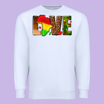 Premium Sweatshirt love melanin with african map