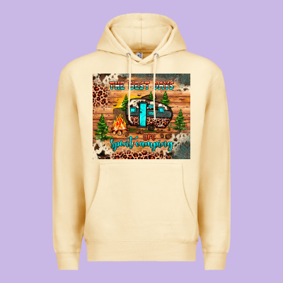 The Best Days Are Spent Camping Premium Hoodie Designed By Jahusdesignshop