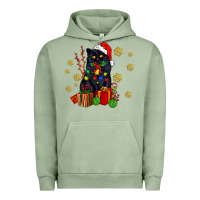 Pigment Oil Green black cat meowy christmas Urban Hoodie - AdoDesignShop