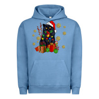 Pigment Pebble Blue black cat meowy christmas Urban Hoodie - AdoDesignShop