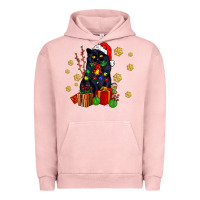 Pigment Salmon black cat meowy christmas Urban Hoodie - AdoDesignShop