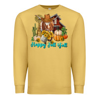 Antique Gold Happy Fall Y'all Longhorn Cow Premium Sweatshirt - RanaPortraitStore
