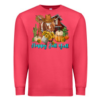 Happy Fall Y'all Longhorn Cow Premium Sweatshirt | Teevron
