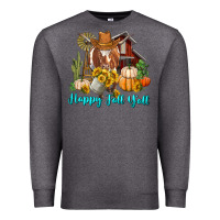 Charcoal Heather Happy Fall Y'all Longhorn Cow Premium Sweatshirt - RanaPortraitStore