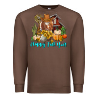 Chestnut Happy Fall Y'all Longhorn Cow Premium Sweatshirt - RanaPortraitStore