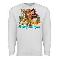 Dove Grey Happy Fall Y'all Longhorn Cow Premium Sweatshirt - RanaPortraitStore