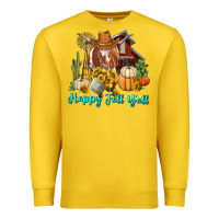 Lemon Happy Fall Y'all Longhorn Cow Premium Sweatshirt - RanaPortraitStore