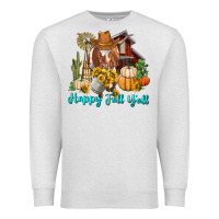 Oatmeal Heather Happy Fall Y'all Longhorn Cow Premium Sweatshirt - RanaPortraitStore