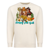 Sandshell Happy Fall Y'all Longhorn Cow Premium Sweatshirt - RanaPortraitStore