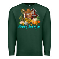 Sports Green Happy Fall Y'all Longhorn Cow Premium Sweatshirt - RanaPortraitStore