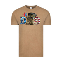 Vintage Coffee dad military boots and hat Vintage Tee - Artiststas