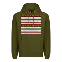 Army Green christmas mistletoe and stripes seamless pattern Premium Hoodie - BundleAndBundleShop