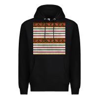 Black christmas mistletoe and stripes seamless pattern Premium Hoodie - BundleAndBundleShop