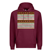 Burgundy christmas mistletoe and stripes seamless pattern Premium Hoodie - BundleAndBundleShop