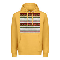 Mustard christmas mistletoe and stripes seamless pattern Premium Hoodie - BundleAndBundleShop