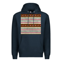 Navy christmas mistletoe and stripes seamless pattern Premium Hoodie - BundleAndBundleShop