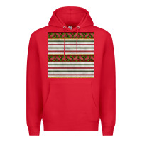 Red christmas mistletoe and stripes seamless pattern Premium Hoodie - BundleAndBundleShop
