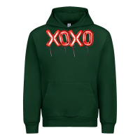 Forest Green Valentine's Day Xoxo Balloon Urban Hoodie - Artiststas