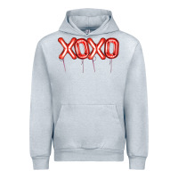 Heather Grey Valentine's Day Xoxo Balloon Urban Hoodie - Artiststas