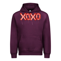 Mauve Wine Valentine's Day Xoxo Balloon Urban Hoodie - Artiststas