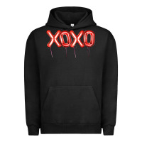Pigment Black Valentine's Day Xoxo Balloon Urban Hoodie - Artiststas