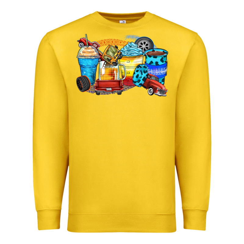 Truck Coffee Cups Premium Sweatshirt by Zillion Design Studio | Teevron