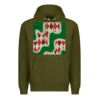 Army Green christmas diamond plaid and green glitter seamless pattern Premium Hoodie - BundleAndBundleShop