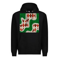 Black christmas diamond plaid and green glitter seamless pattern Premium Hoodie - BundleAndBundleShop