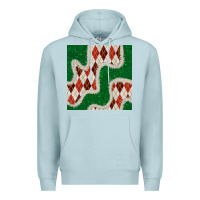 Blue Mist christmas diamond plaid and green glitter seamless pattern Premium Hoodie - BundleAndBundleShop